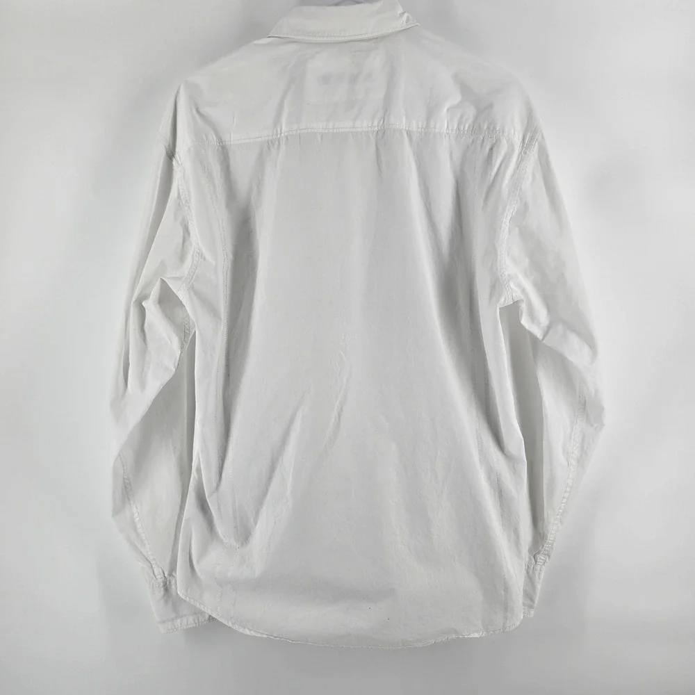 Levis Red Tab Button Down Shirt Mens XL White Long Sleeve Workers Cotton Pocket